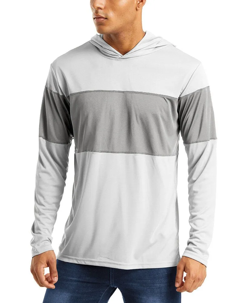 UV Protection T Shirts Men Summer Sun Protection Fitness Workout Long Sleeve Hoodie T-shirts Casual Hike Tshirts Man