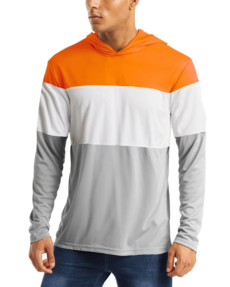 UV Protection T Shirts Men Summer Sun Protection Fitness Workout Long Sleeve Hoodie T-shirts Casual Hike Tshirts Man