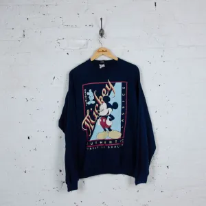 Vintage Disney Mickey Mouse Sweatshirt - Navy - XL