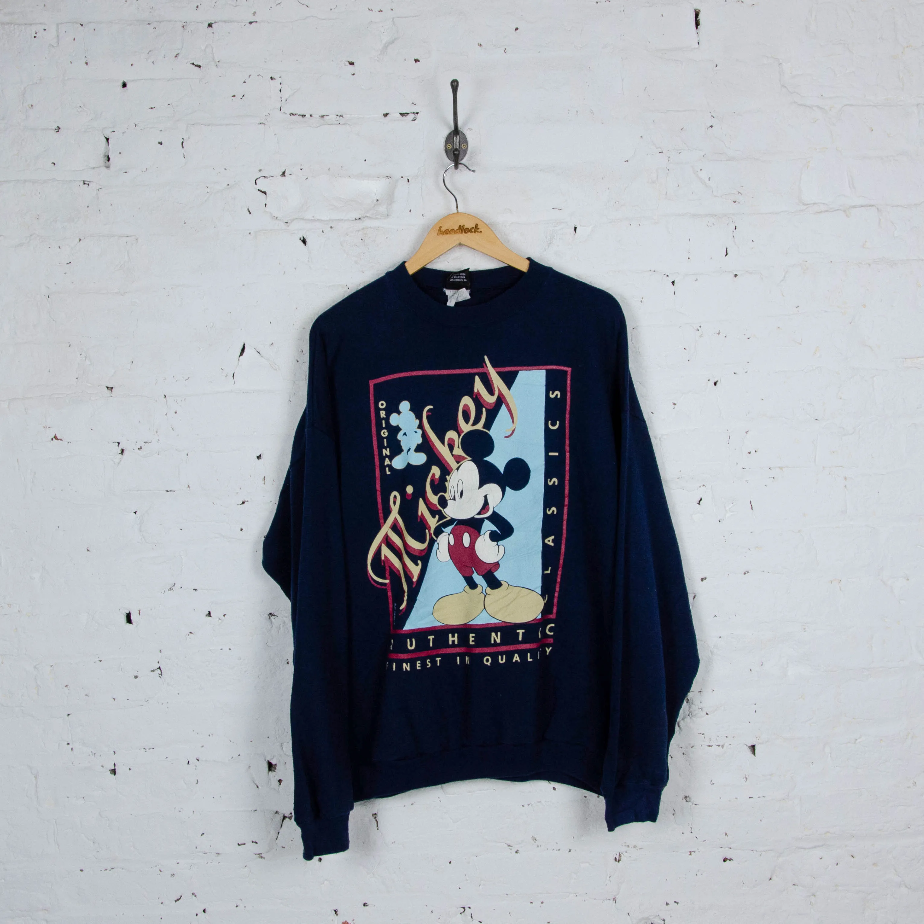 Vintage Disney Mickey Mouse Sweatshirt - Navy - XL