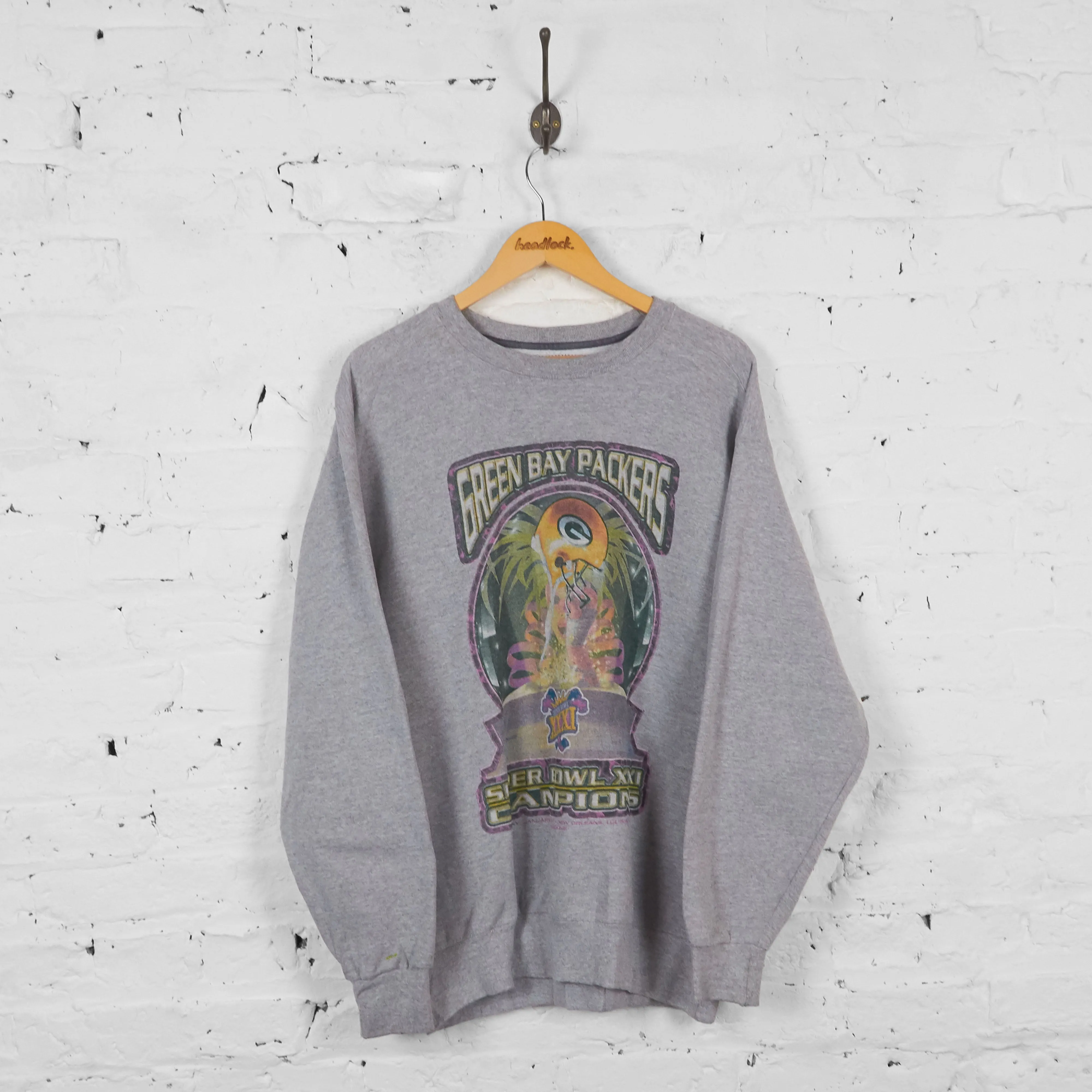 Vintage Green Bay Packers Sweatshirt - Grey - L