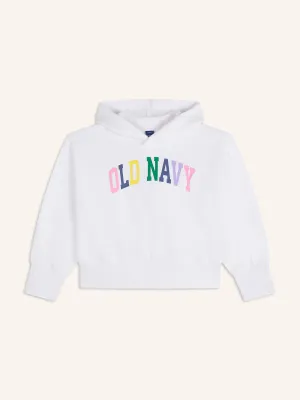 Vintage Oversized Logo-Graphic Hoodie for Girls