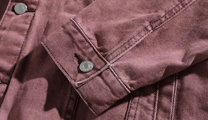 Vintage Relaxed-Fit Button-Up Trucker Denim Jacket for Trendy Men