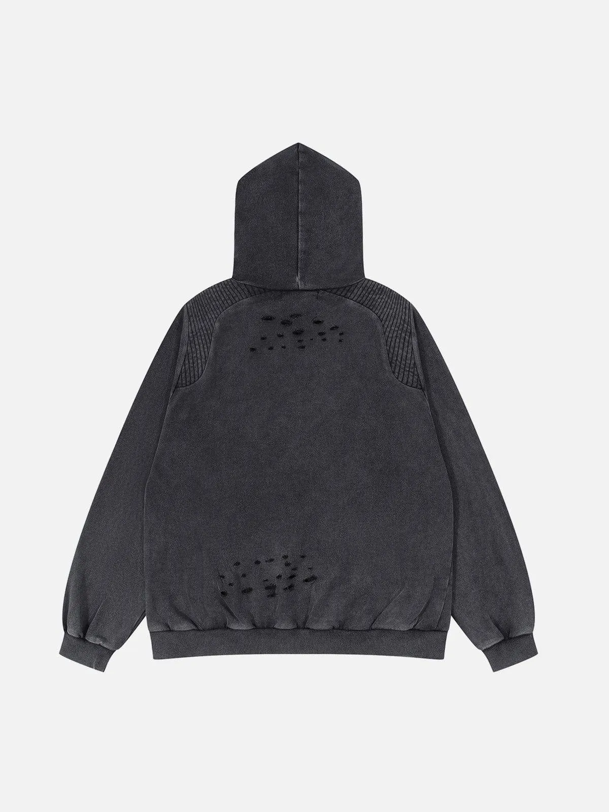 Washed Cut Embroidery Letters Hoodie