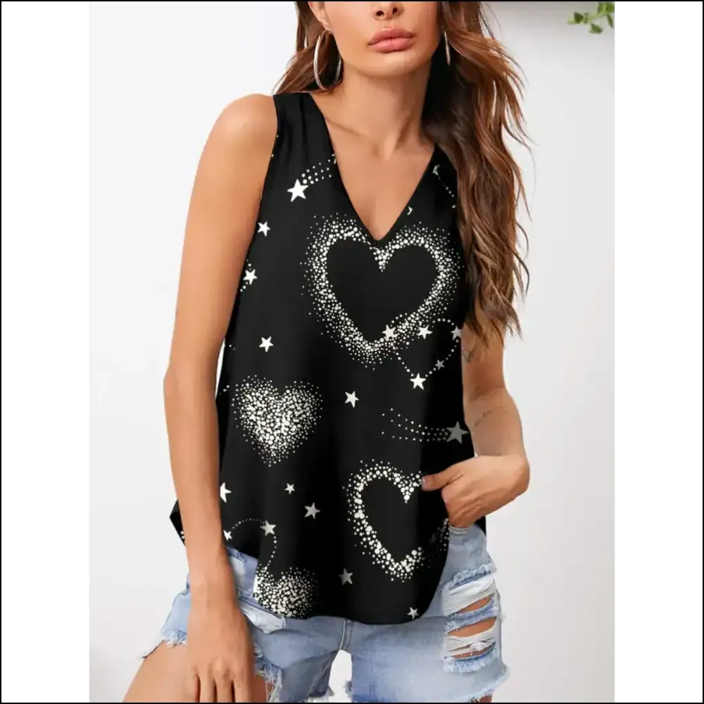 Wear your Heart (and Jokes) on your Sleeve with Fam-fam Heart V-neck Tank!❤️