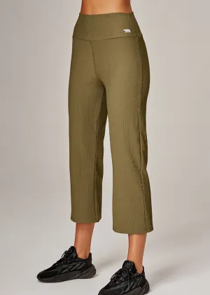 Werk it! Ribbed cropped yoga pants- Henna