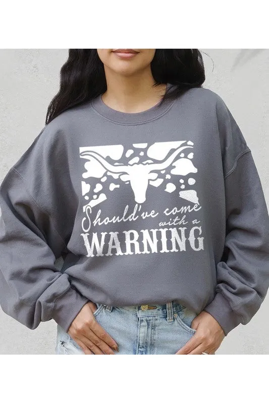 Western Cow Animal Warning Graphic Sweatshirts