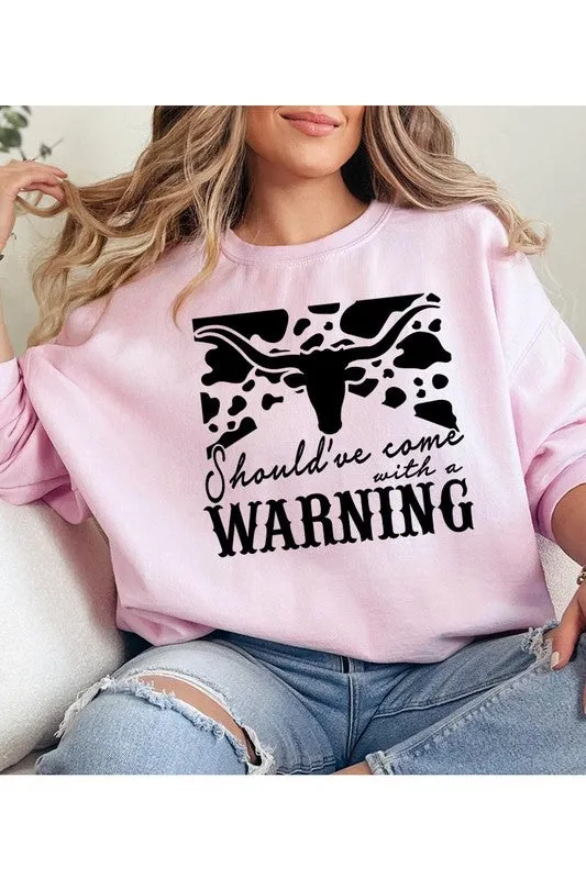 Western Cow Animal Warning Graphic Sweatshirts