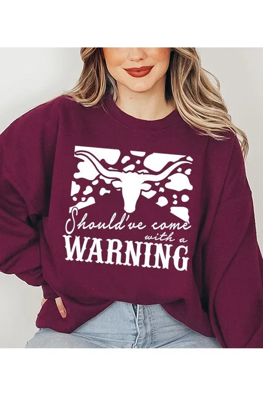 Western Cow Animal Warning Graphic Sweatshirts