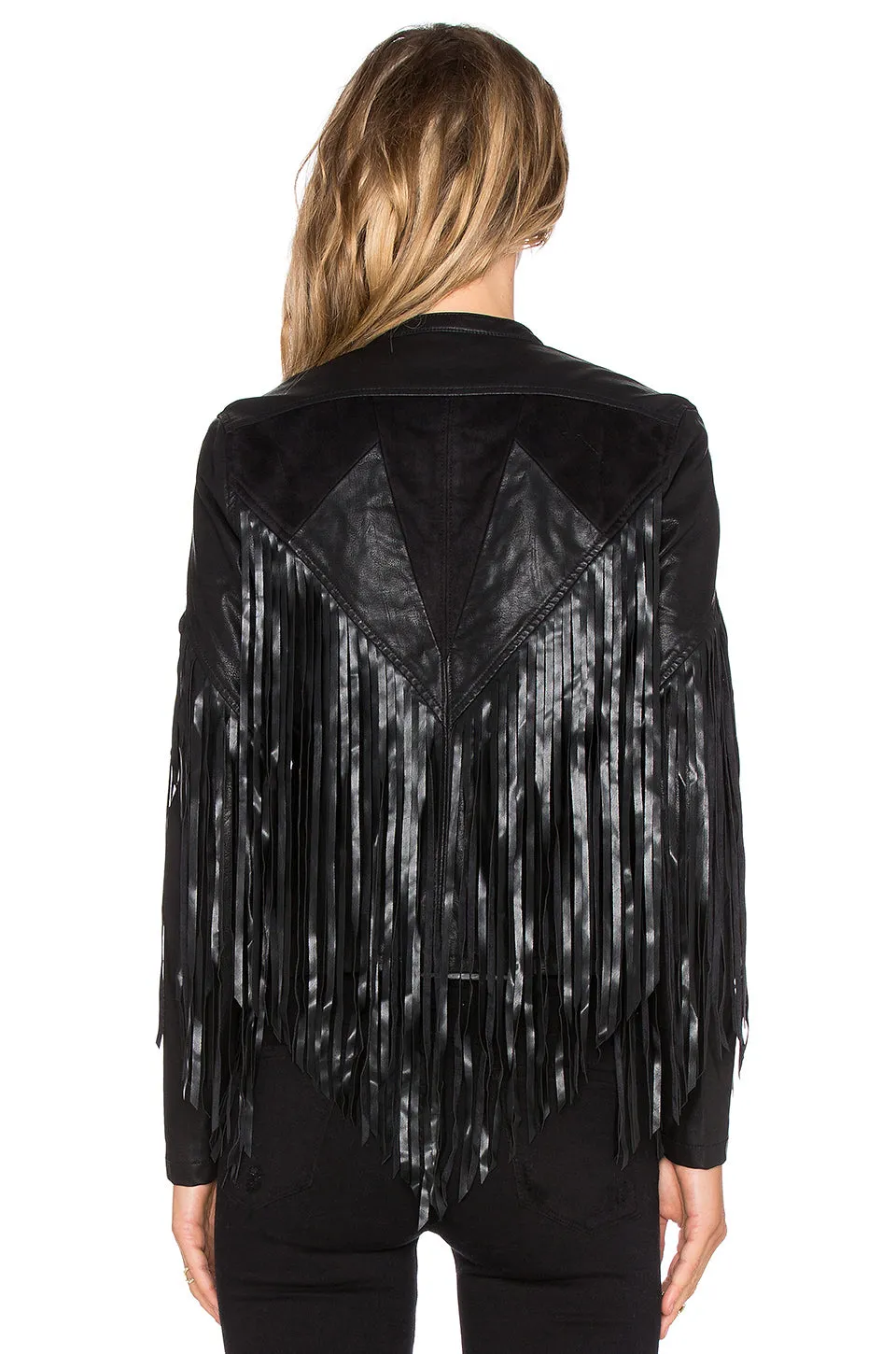 Western Fringe Black Leather Jacket for Women Cowgirl WFJ755