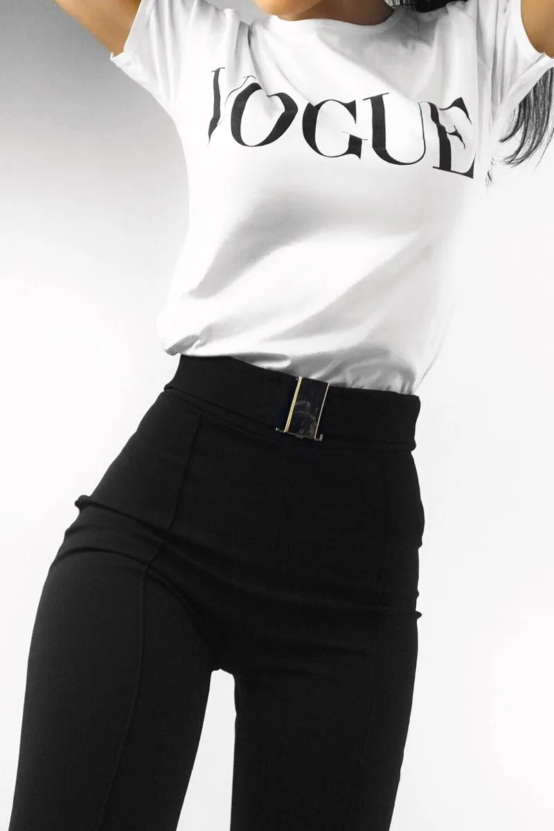 White Vogue Slogan Top - Birda