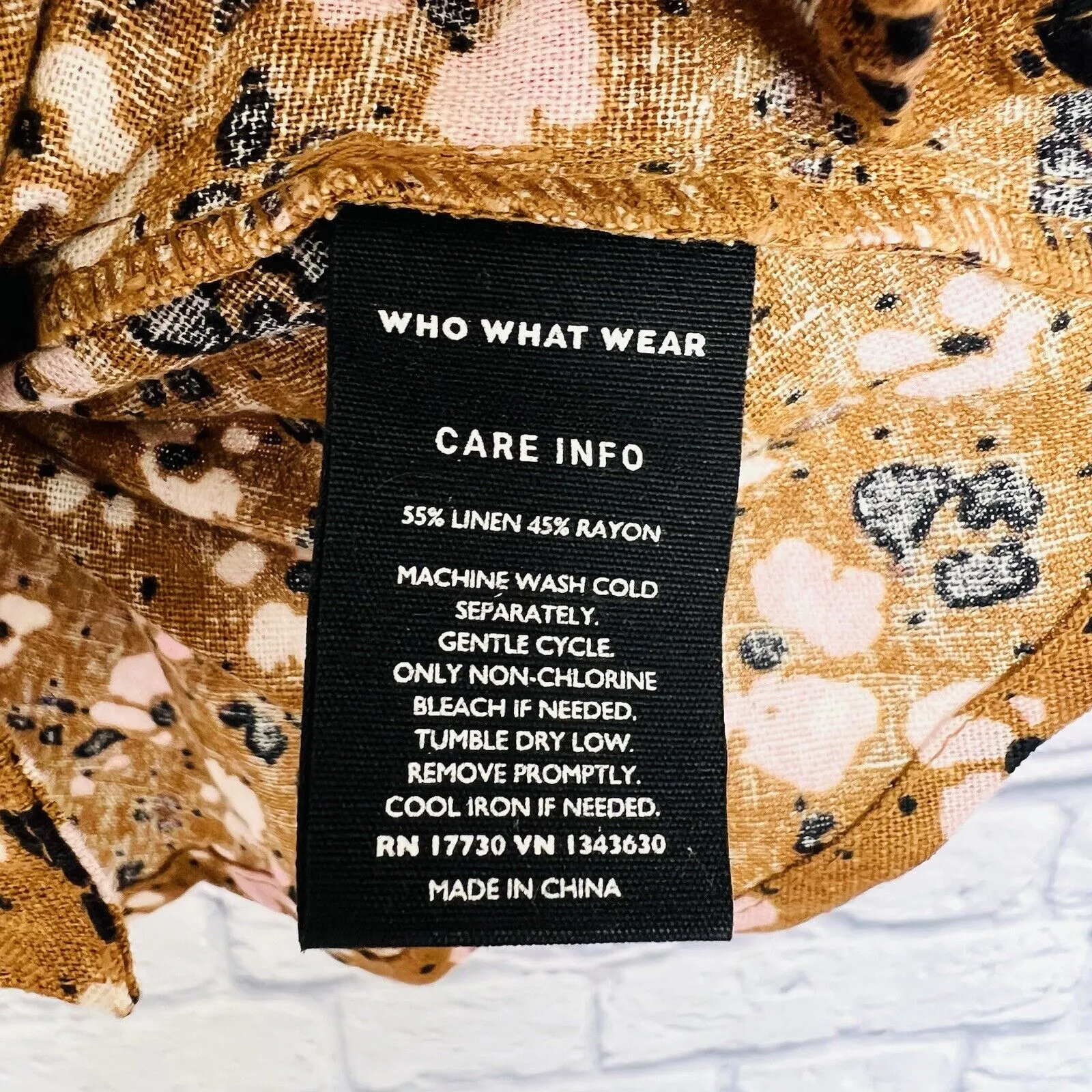 Who What Wear Womens Large Animal Floral Print Button-Front Tank Top Belted