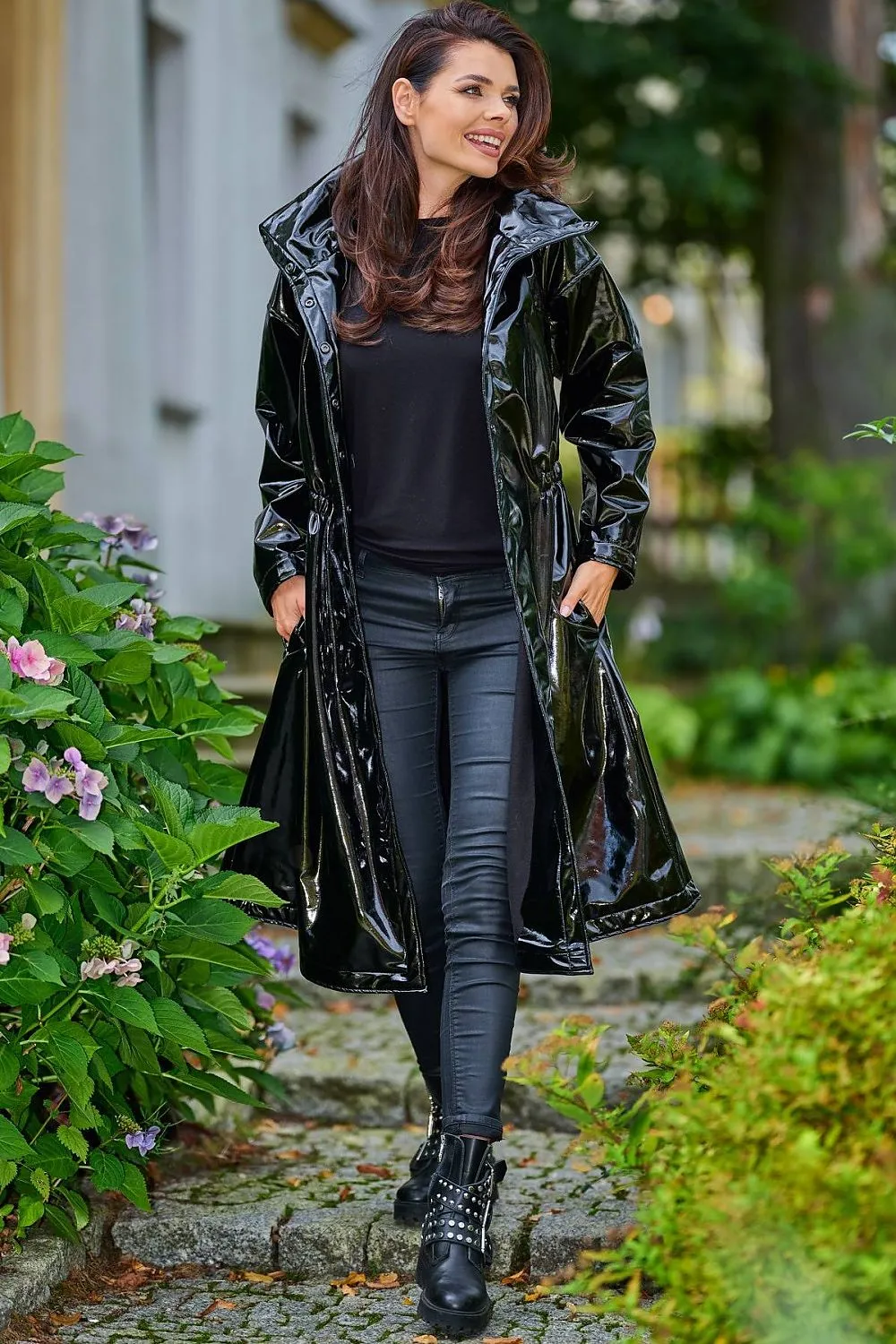 Widened Hem Drawstring Coat