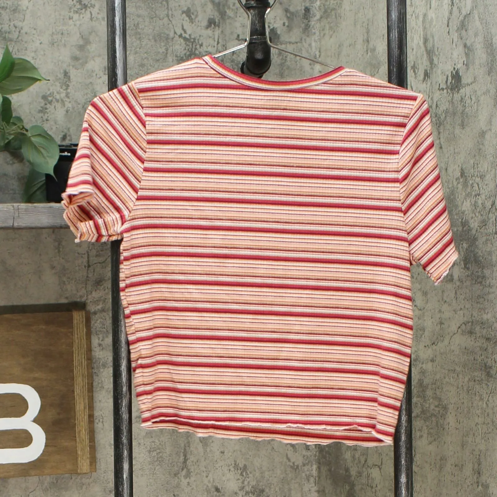 Wild Fable Women's Striped Short Sleeve Cropped T-Shirt