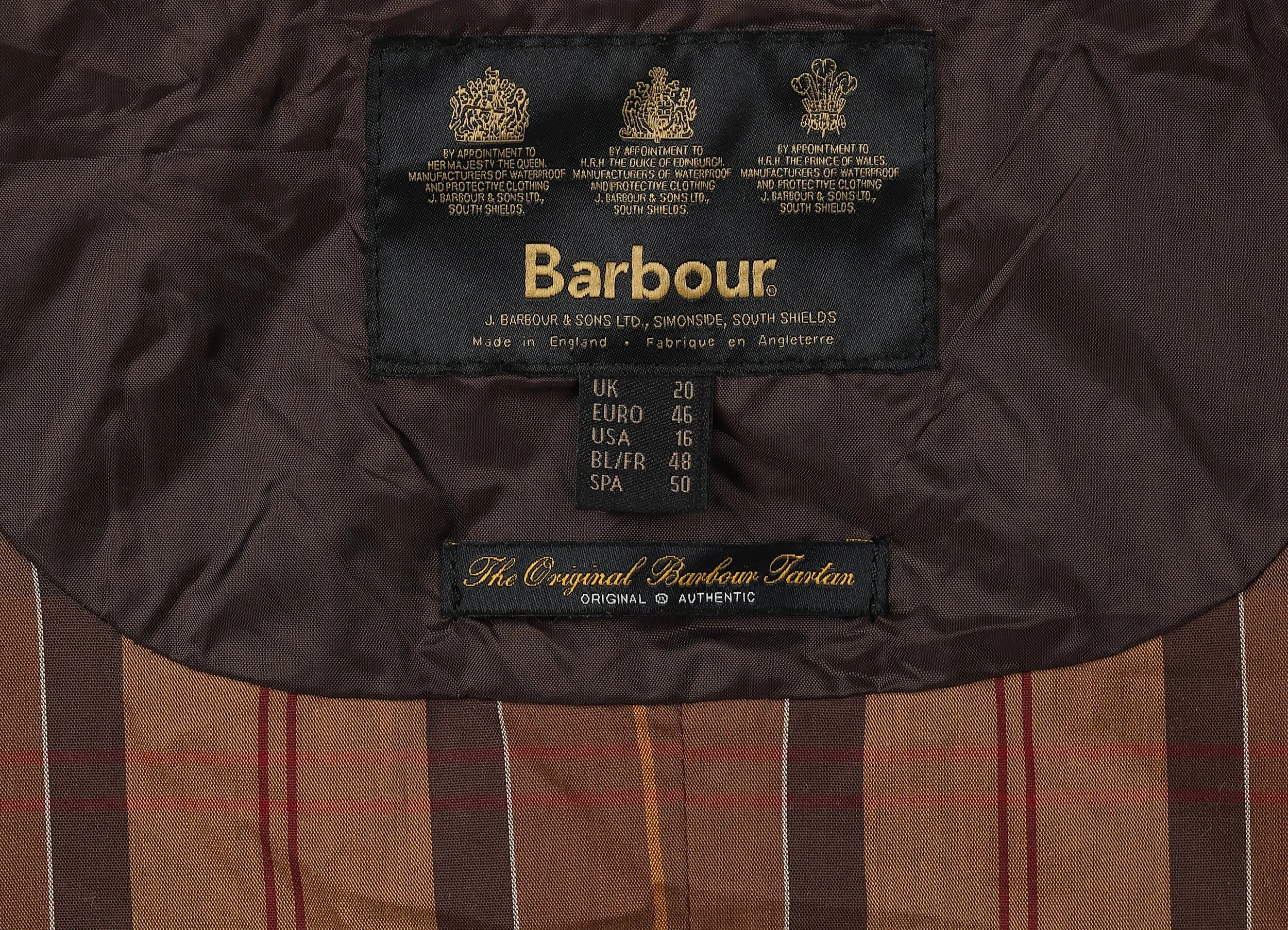 Women's Barbour Hamshire Wax Jacket Coat - Brown - Women's XL