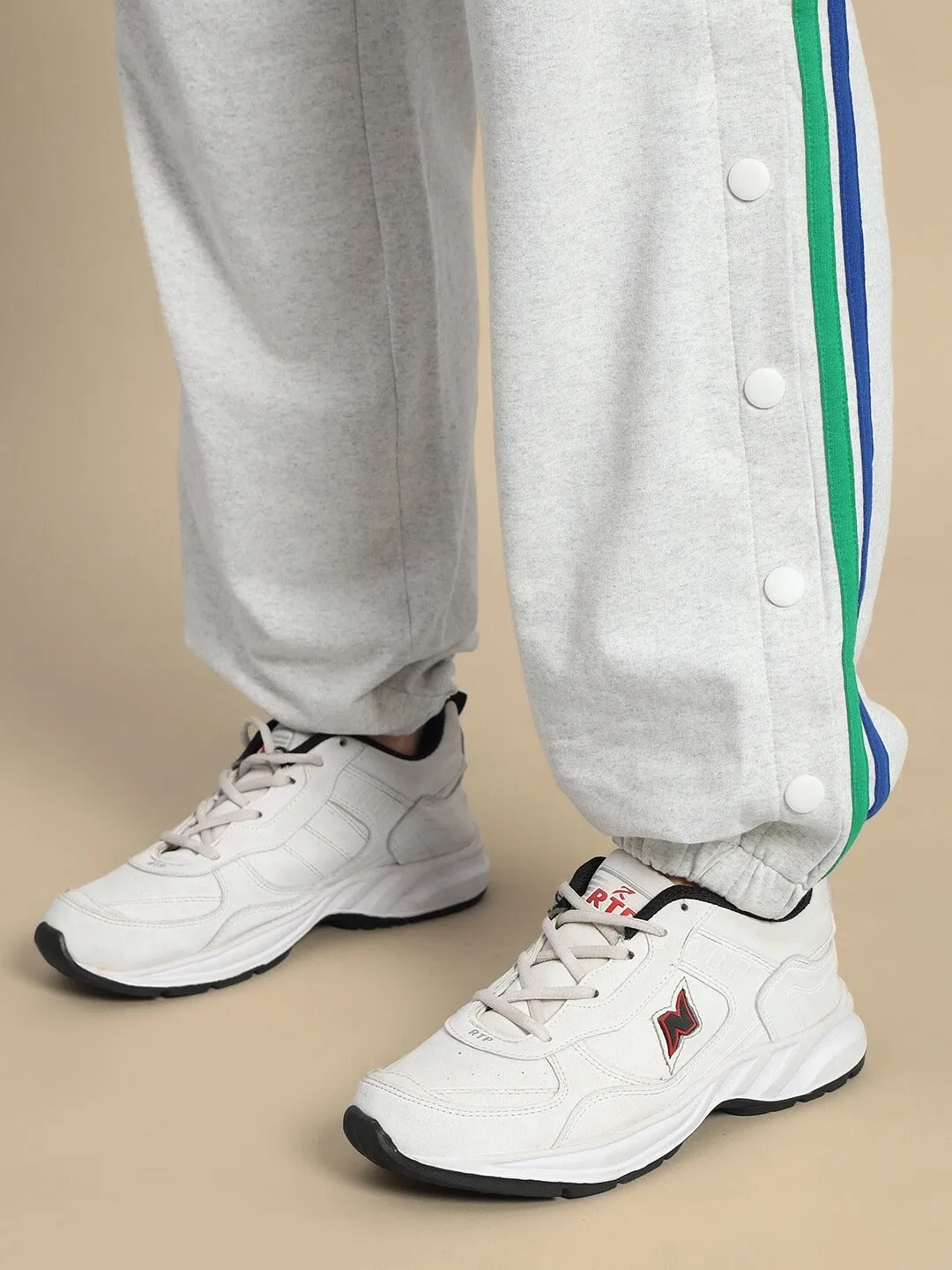 WOMEN'S DUDS PRISM COLORFUL STRIPE JOGGERS (MELANGE GREY)