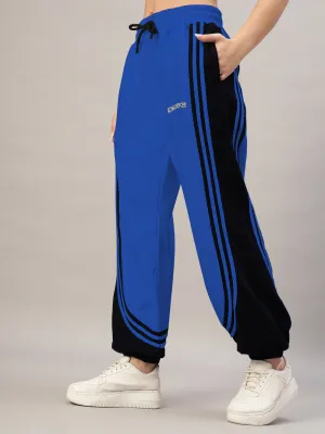 WOMEN'S FRENZY CURVE CONTRAST JOGGERS (BLUE BLACK)