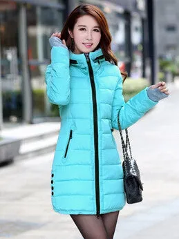 Women's Hooded Cotton-Padded Jacket Winter Medium-Long Cotton Coat Plus Size Down Jacket Female Slim Ladies Jackets Coats Gift