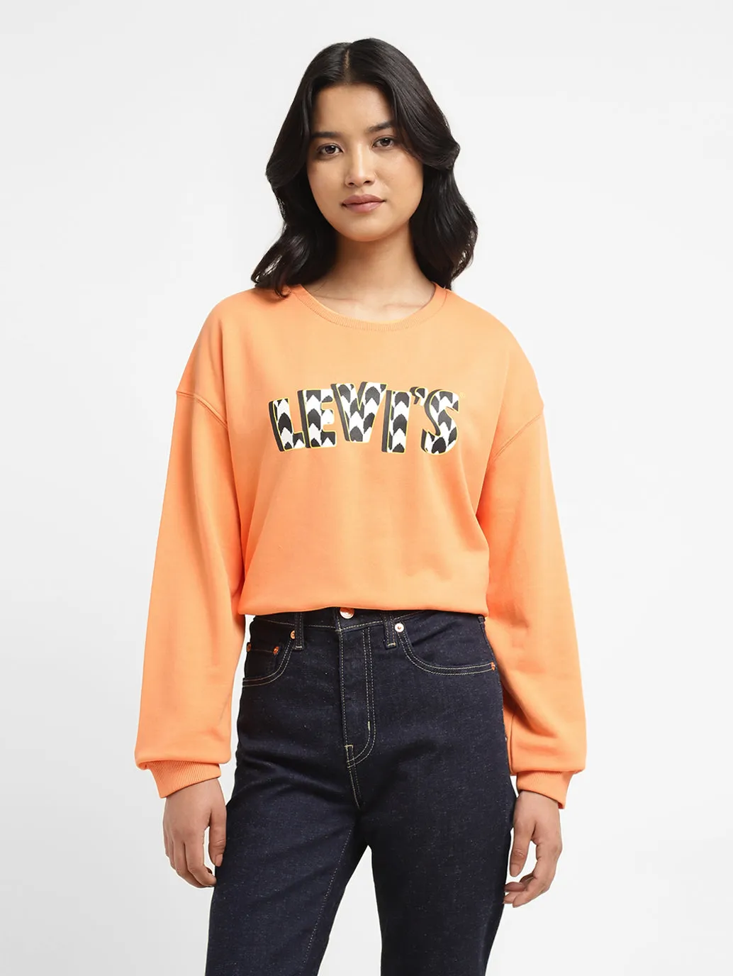 Women's Printed Crew Neck Sweatshirt