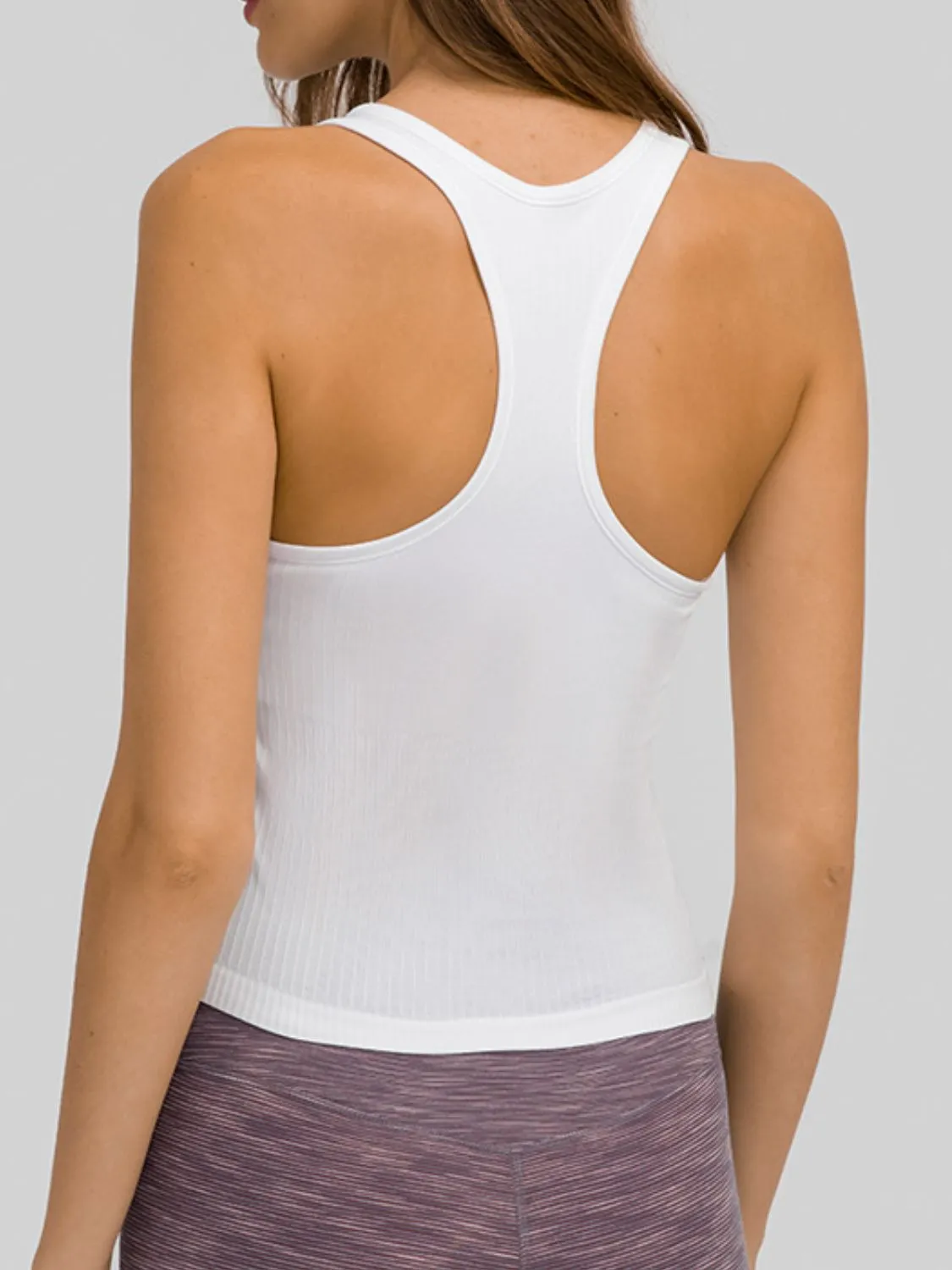 Women's Round Neck Racerback Active Tank Top - Athletic Wear