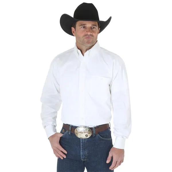 Wrangler George Strait Solid Long Sleeve Twill Shirt