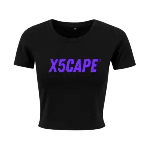 X5CAPE Custom Women's Crop Tee - Black