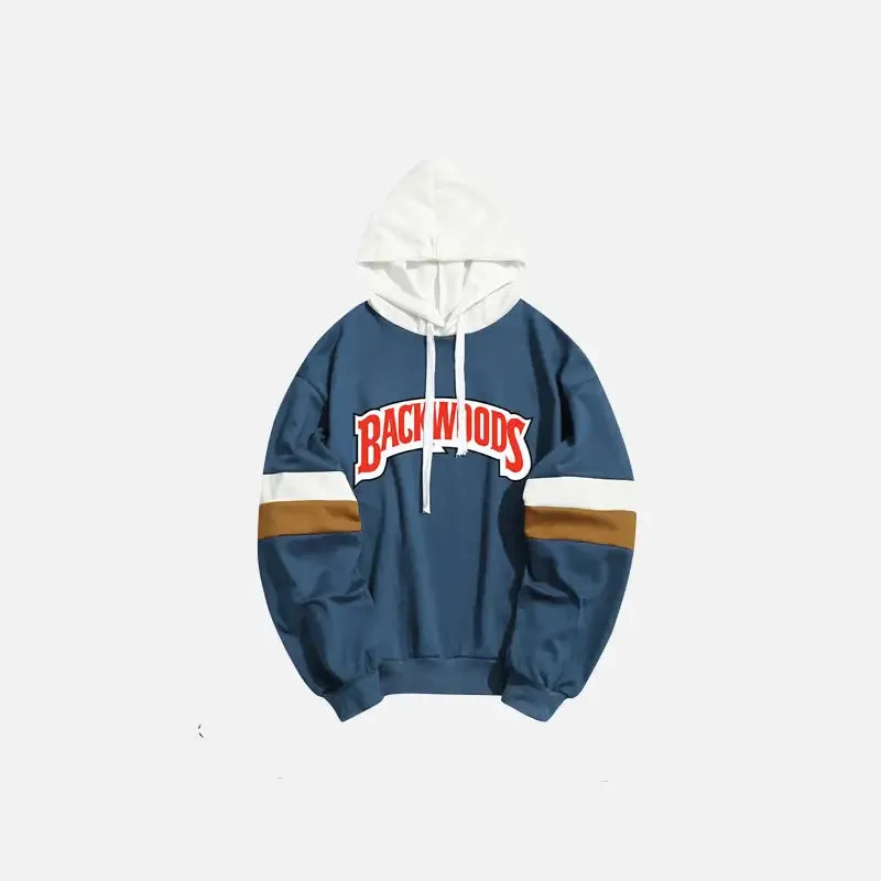 Y2K Backwoods Letter Patchwork Hoodie