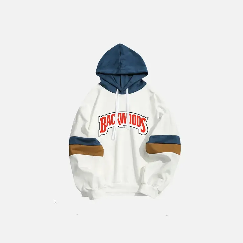 Y2K Backwoods Letter Patchwork Hoodie