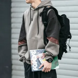 Y2K Loose Fleece Patchwork Hoodie for Stylish Warmth