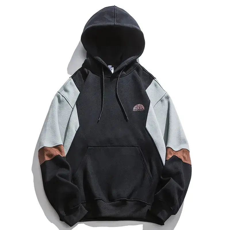 Y2K Loose Fleece Patchwork Hoodie for Stylish Warmth