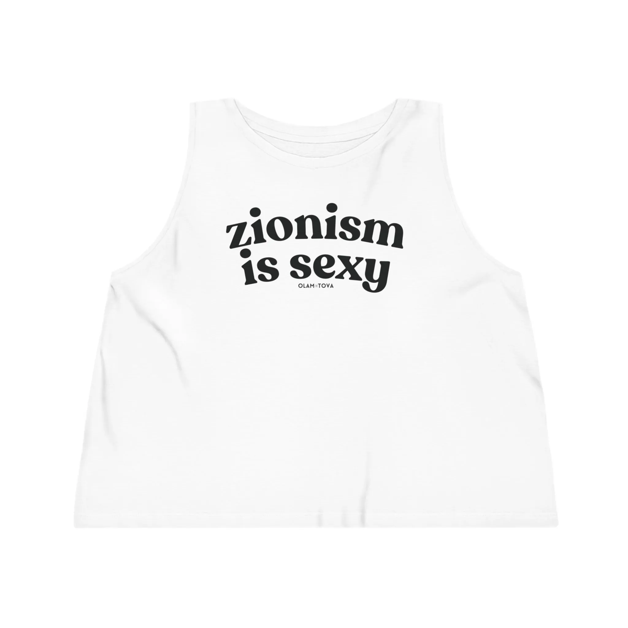 Zionism Is Sexy Black Bubble Curve Women's Dancer Cropped Tank Top