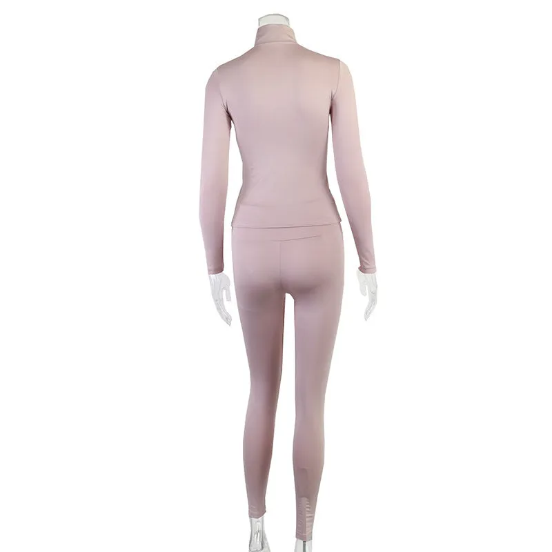 Zip Up Athletic Jacket and Leggings Set
